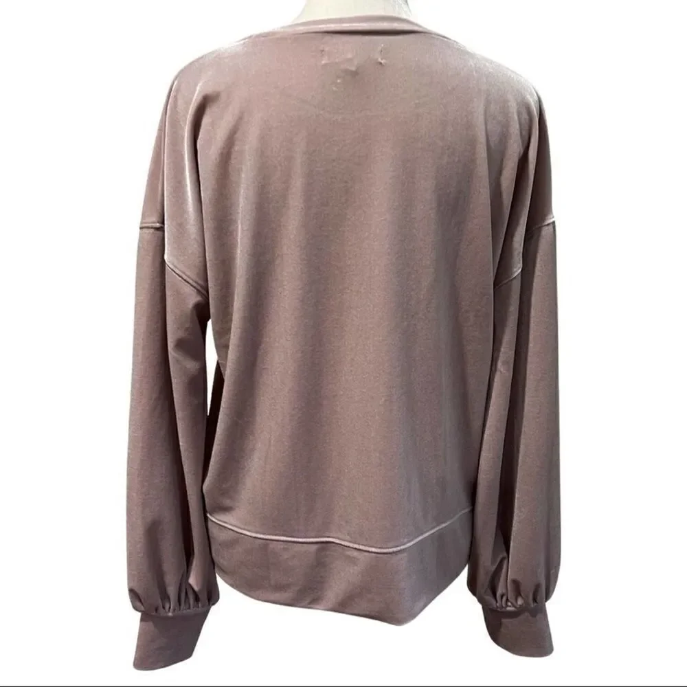 Madewell Velour balloon sleeve sweatshirt size small - Picture 2 of 7